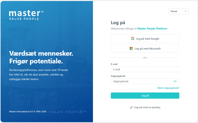 login-side-skaermbillede